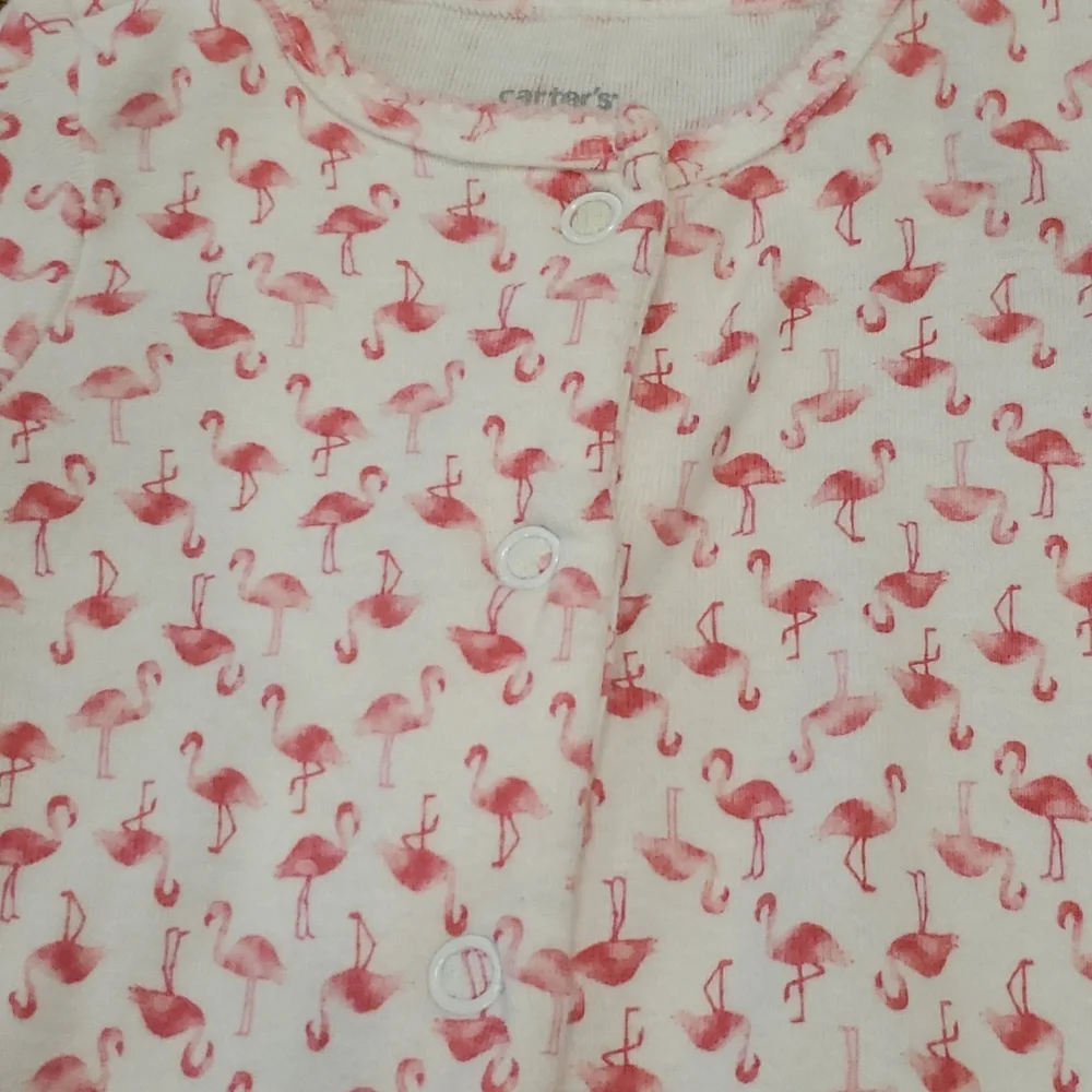 Baby girls Carter's flamingo print sleeper size 3M
